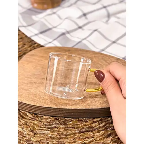 Buy Pyrex Coffee Shot Glass Colored Handle Direct Flame 6 Pcs Pack | Heat Resistant & Stylish
