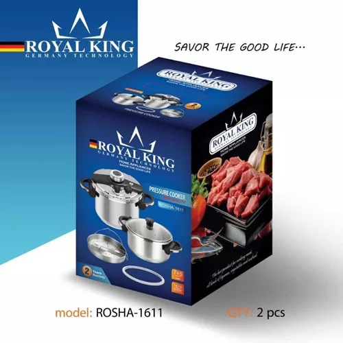 پخش زودپز دوقلو رویال کینگ 5 و 7 لیتر مدل Rosha-1611 تک و عمده کد P489