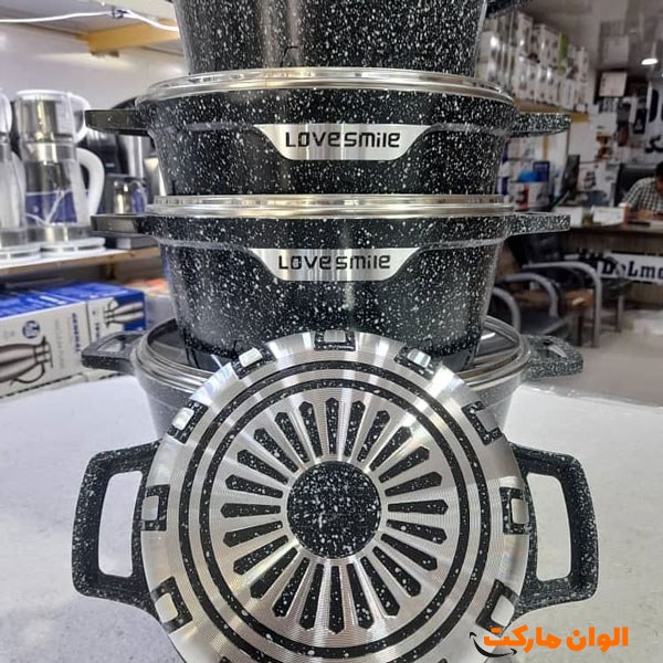 سرویس قابلمه 10 پارچه مدل لاو اسمایل تک و عمده کد G4646