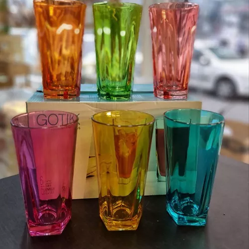 لیوان بلند شش رنگ تک و عمده کدP533