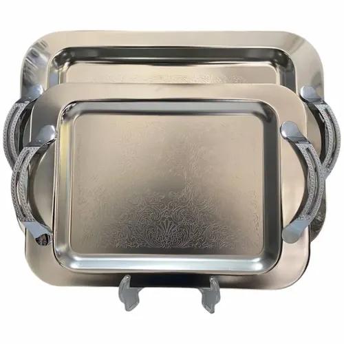 سینی استیل جفتی تک و عمده کدt970