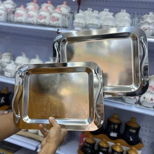  Pashasaze Stainless Steel Twin Tray with Snake Handle code t973