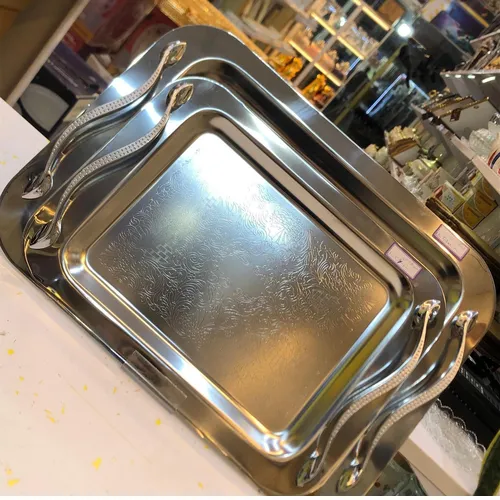  Pashasaze Stainless Steel Twin Tray with Snake Handle code t972