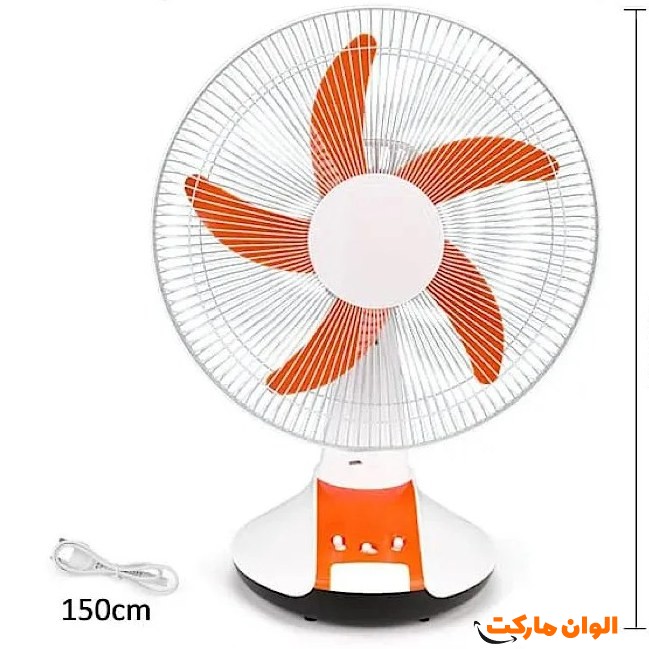 پنکه شارژی برقی رومیزی 14 اینچ پنج پره مدل WEIDASI WD-257 کد E461 تک و عمده