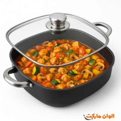تابه چهارگوش سایز ۲۸  مدل ۴۴۴ – برند تک ظرف تک و عمده کد t1090