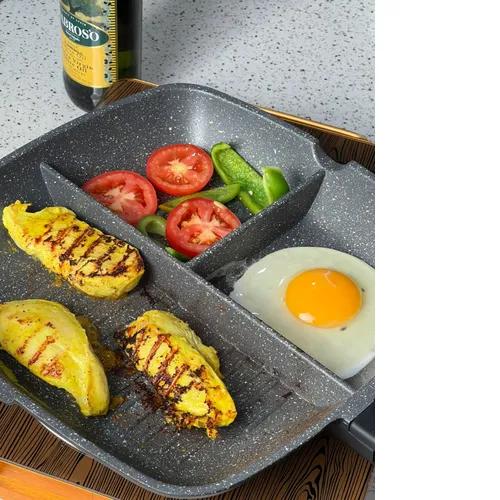 پخش تابه چدن ۳ قسمتی گریل عروس تک و عمده کدt1057