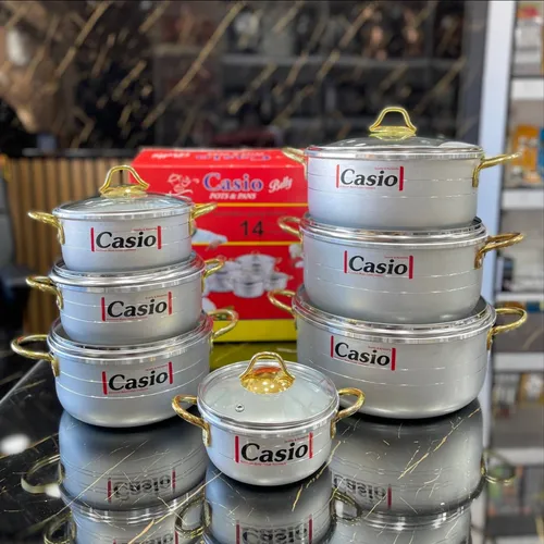 خرید سرویس قابلمه 14 پارچه برند Casio تک و عمده