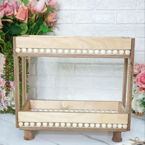 خرید استند دوطبقه چوبی مهره دار  تک و عمده کد Z1897