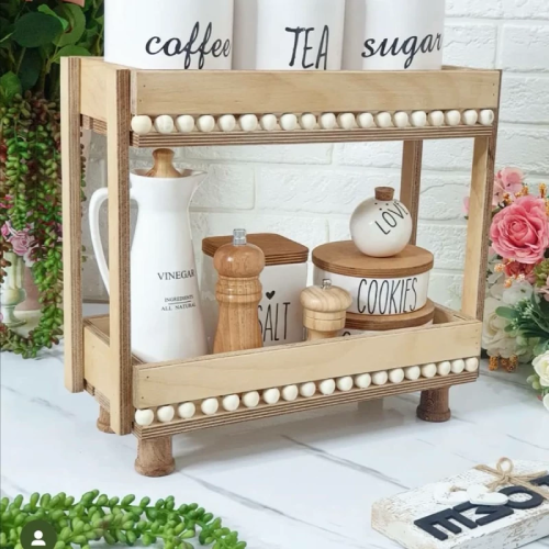 پخش استند دوطبقه چوبی  مهره دار تک و عمده کد Z1898