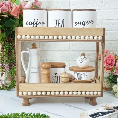 پخش استند دوطبقه چوبی  مهره دار تک و عمده کد Z1898