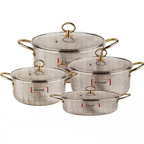 خرید سرویس قابلمه 8 پارچه غزل تک و عمده کد t1174