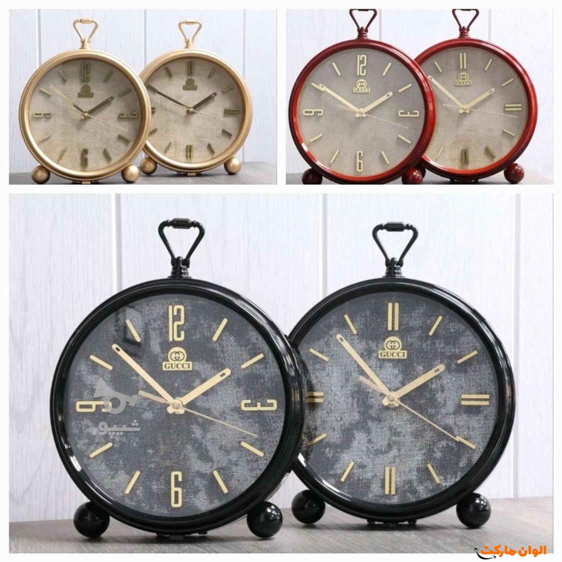 پخش  ساعت رومیزی گوچی طرح صفحه کاغذ دیواری تک و عمده کد G4722