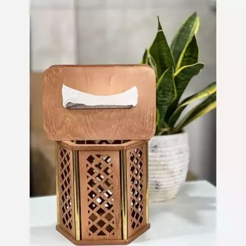 Wooden-towel-holder-and-bucket-set-with-gold-railing-single-and-bulk-