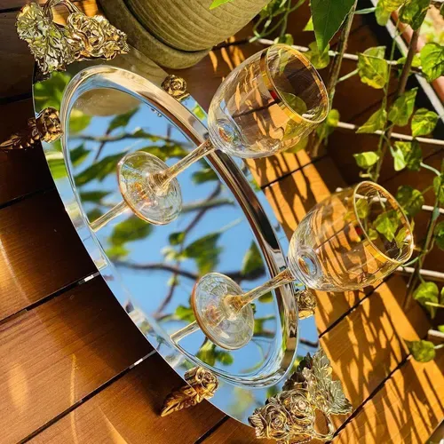 خرید سینی بیضی خاص برند نگار استیل مدل رز تک و عمده کد t1190