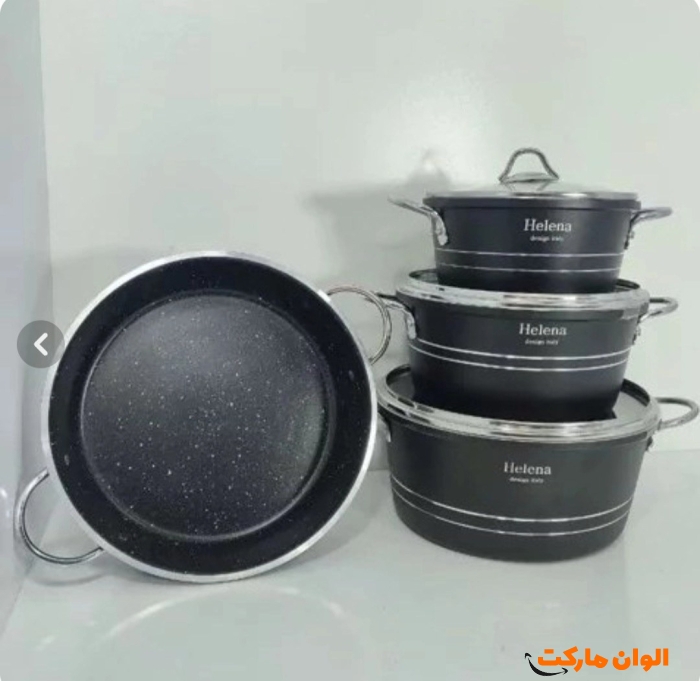 خرید سرویس قابلمه برند هلنا ۹ پارچه کلاسیک تک و عمده کد t1200