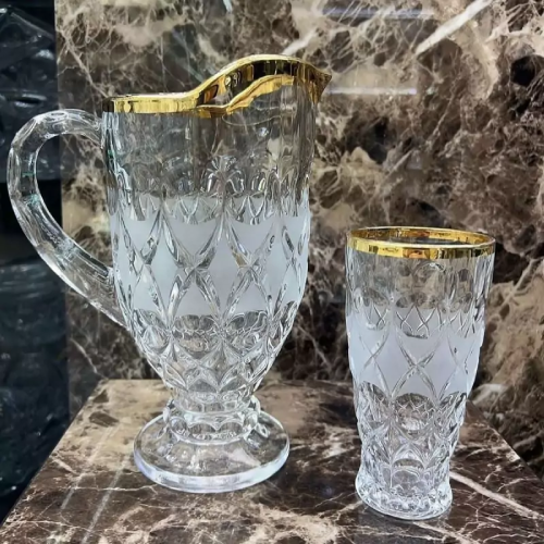 Crystal pitcher and glass set - code z1238