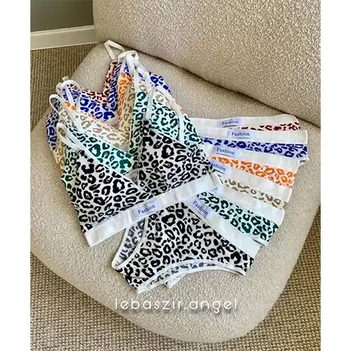 European Leopard Print Lingerie Set | Free Size with Removable Cup