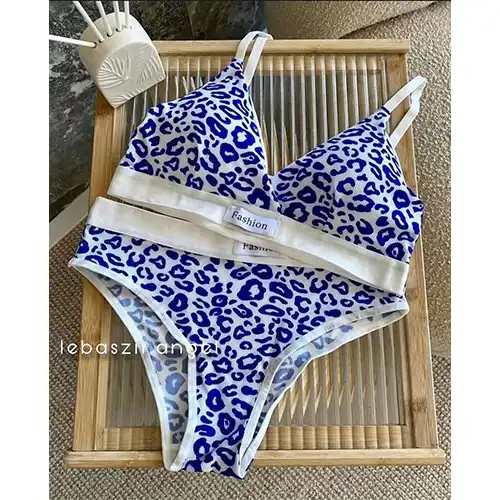 European Leopard Print Lingerie Set | Free Size with Removable Cup
