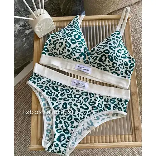 European Leopard Print Lingerie Set | Free Size with Removable Cup