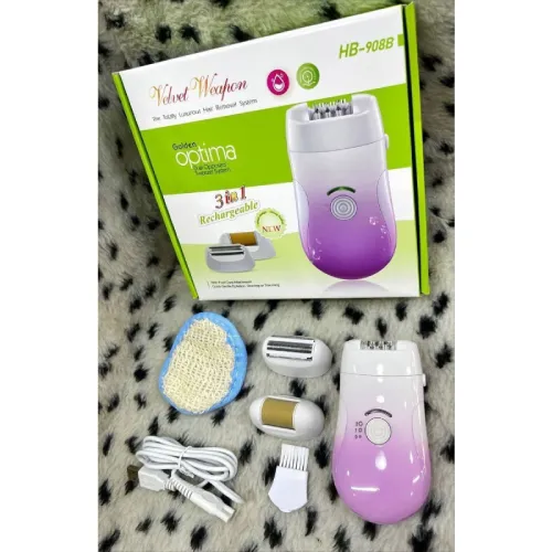 موکن 3 کاره اپتیما HB-908B  اپیلاتور ضد آب شارژی  کد E528 تک و عمده