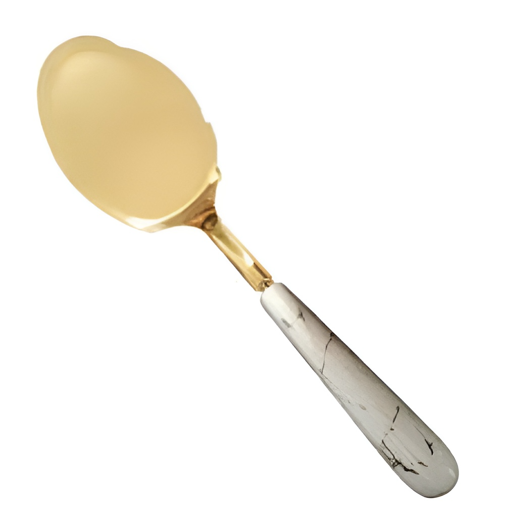 خرید کفگیر سرامیکی طرح ماربل سفید طلایی تک و عمده کد t1288