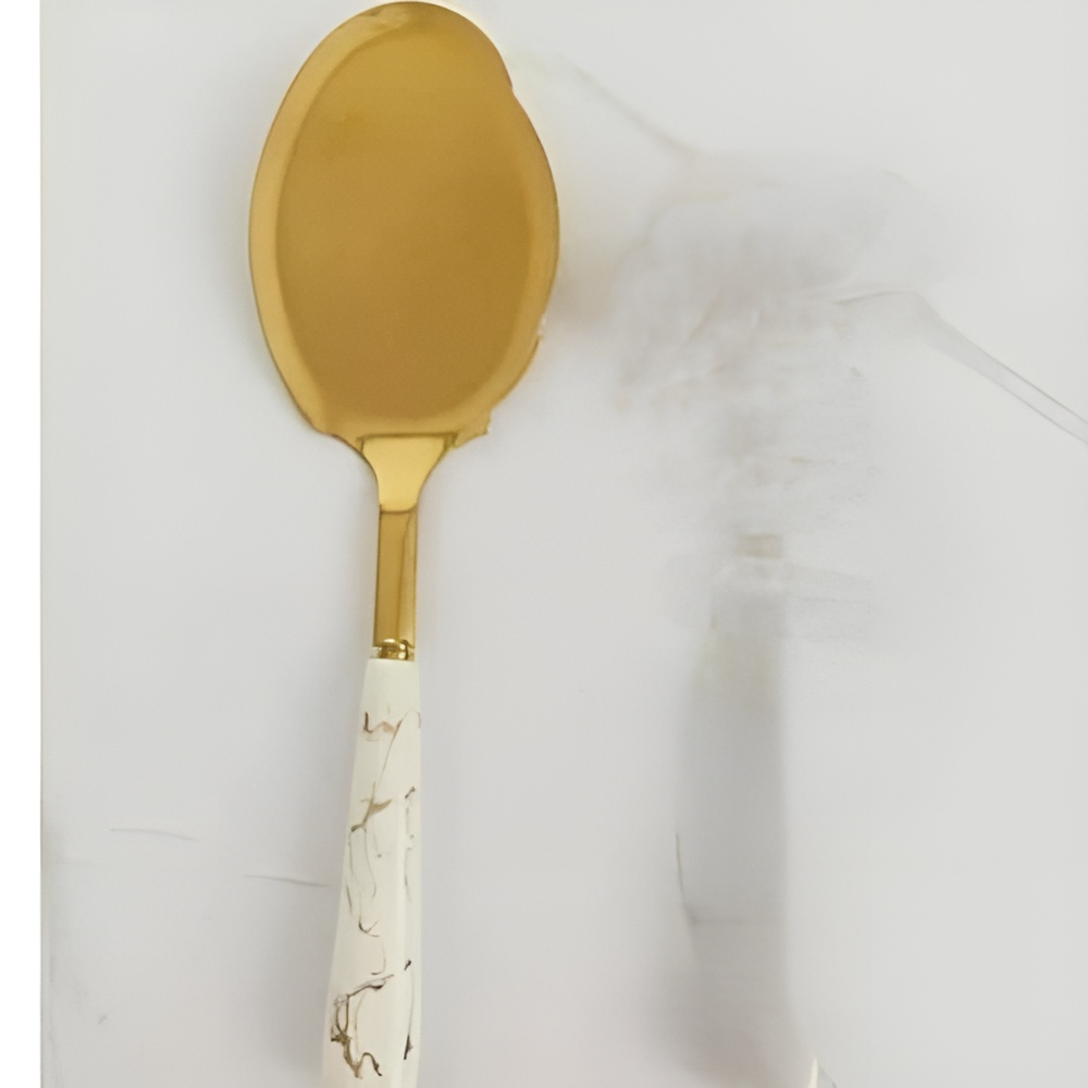  کفگیر سرامیکی طرح ماربل سفید طلایی