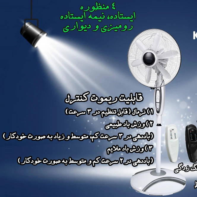 پخش پنکه شروین 3 حالته مدل KF-5200  کد E556 تک و عمده