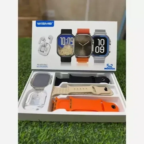 پخش ساعت هوشمند Wisme مدل WS‑X19 Ultra 3 به همراه ایرپاد و 5 بند تک و عمده کدt1263