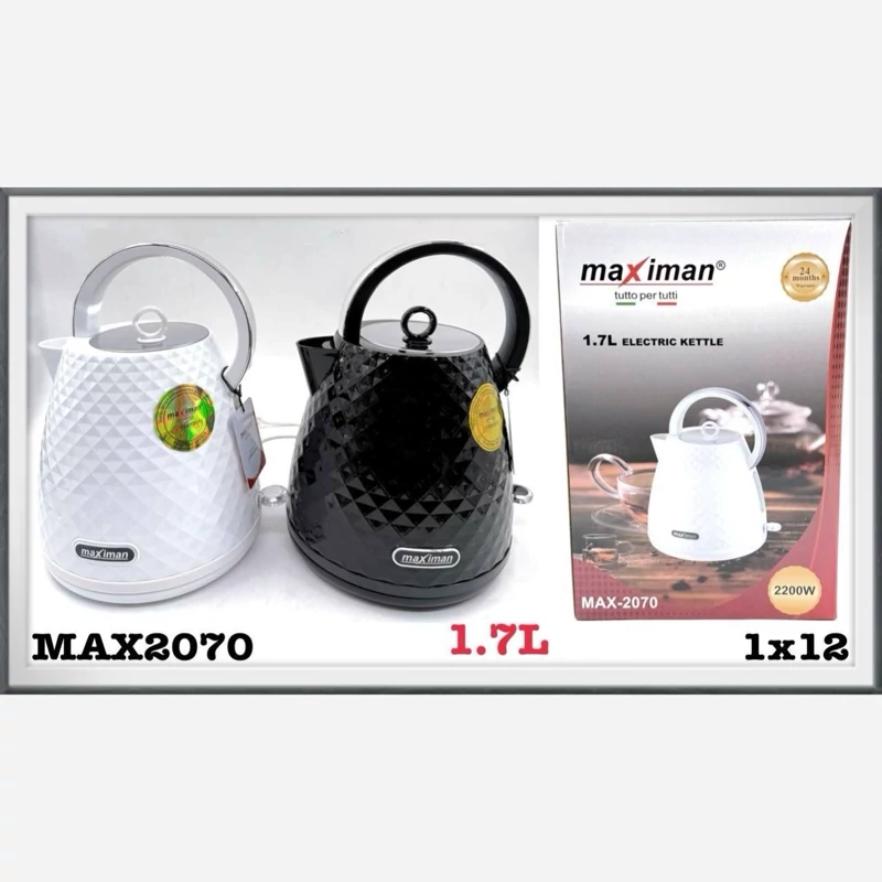 کتری برقی الماسی ماکسیمان طرح شیک دو رنگ  مدل 2070Max  تک و عمده کد t1272
