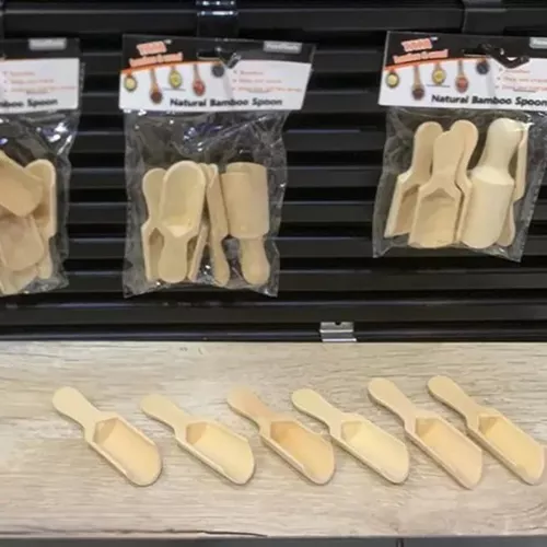 Wooden spice spoons, 6-piece, single and large