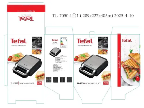 ساندویچ‌ساز ۴ کاره Tefal TL-7050 :hamburger