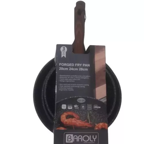 Three-piece, all-granite, Baroli, single- and large-size fish pan