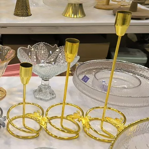 Distribution-set-of-three-metal-candlesticks-with-high-base-single-and-large-