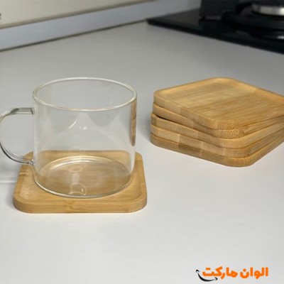 پخش  زیرلیوانی مربع بامبو تک و عمده کدP670