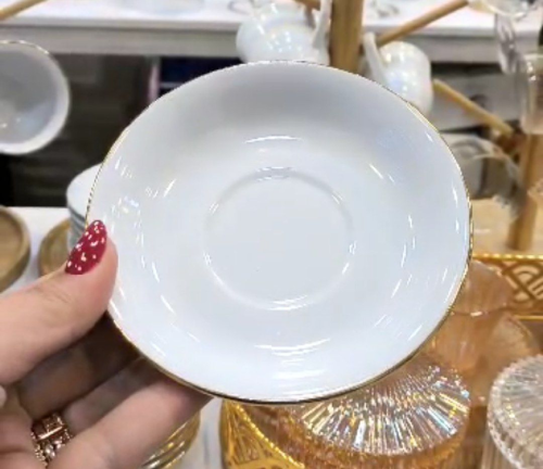 پخش نعلبکی چینی مقصود لب طلا شرکتی تک و عمده کدP672