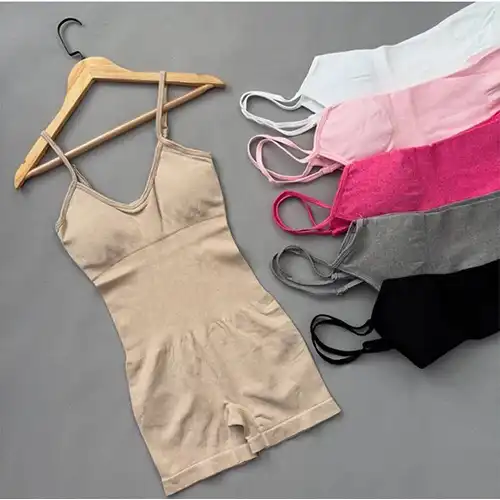 Women’s Seamless Short Overalls | Tummy Control & Adjustable Straps