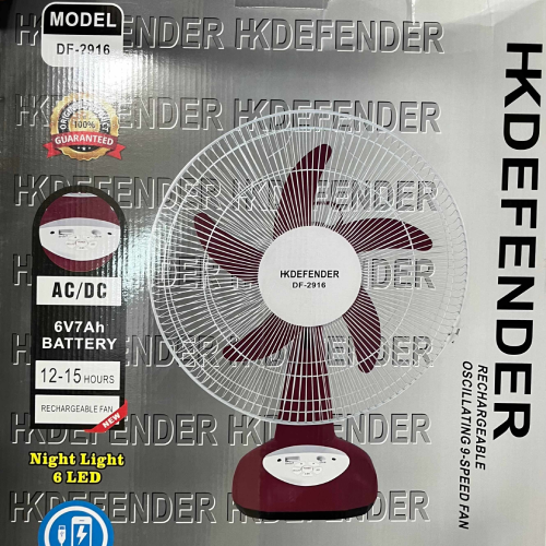 خرید پنکه رومیزی Hk defender مدل 2916 تک و عمده کد Z1505