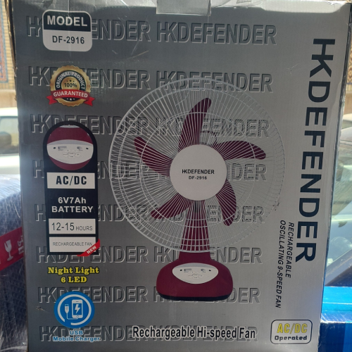 خرید پنکه رومیزی Hk defender مدل 2916 تک و عمده کد Z1505