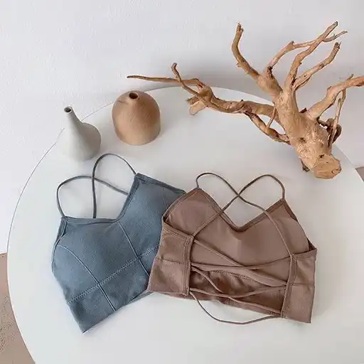 European Women’s Crop Top | Removable Cup & Cross Back