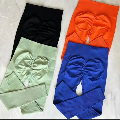 Women’s Ribbed Seamless Leggings | High Waist Scrunch Gym Leggings
