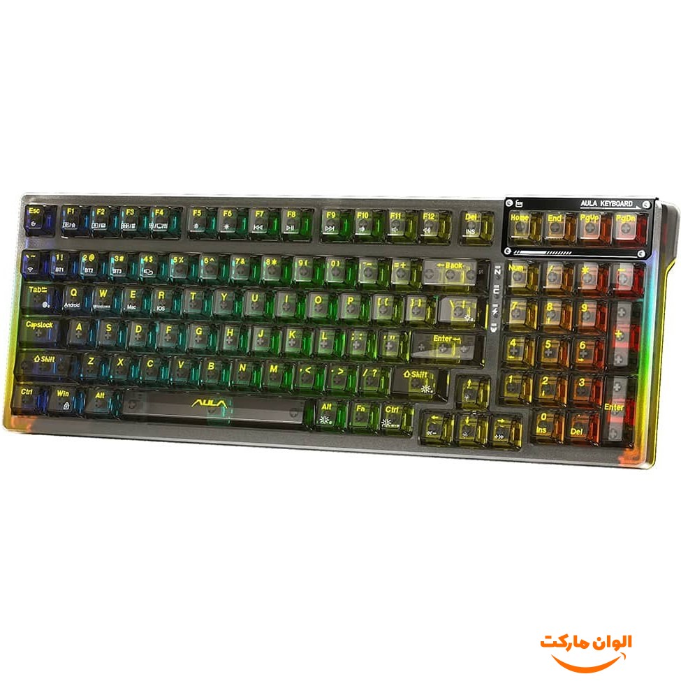 پخش  کیبورد سیم دار گیمی مدل AULA F98 تک و عمده کد G4857
