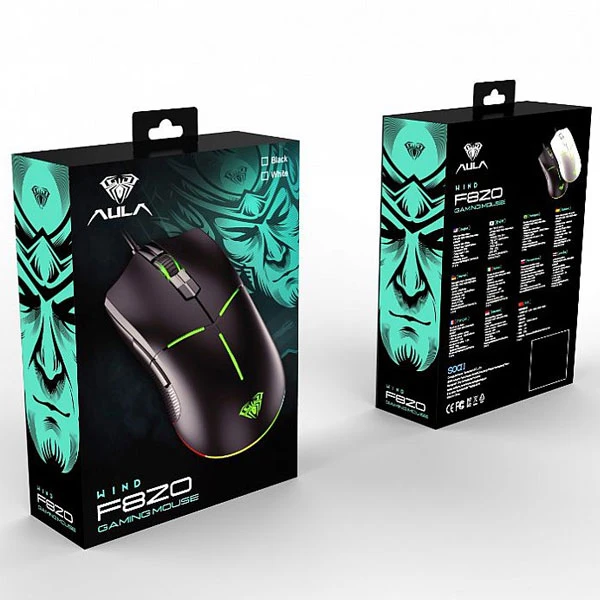 خرید موس گیمینگ سیم دار AULA مدل F820 تک و عمده کدZ1563