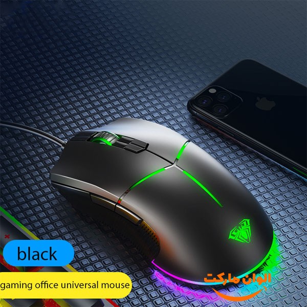 پخش موس گیمینگ سیم دارAULA مدل F820 تک و عمده کدZ1564