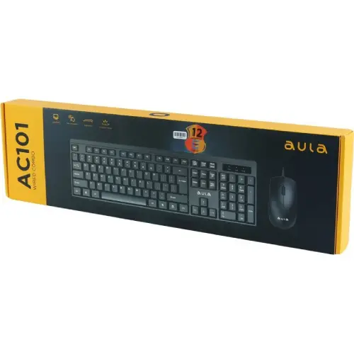 پخش کیبورد و ماوس آئولا مدل AC101 سیم دار کد E752 تک و عمده