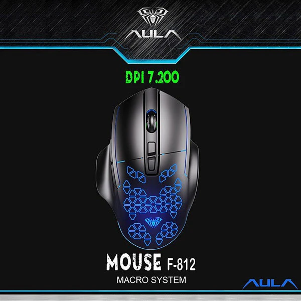 پخش موس سیم دار AULA مدل F812 تک و عمده کد z1586