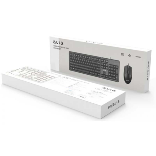 خرید کیبورد و موس با سیم AULA مدل AC105 تک و عمده کدZ1625