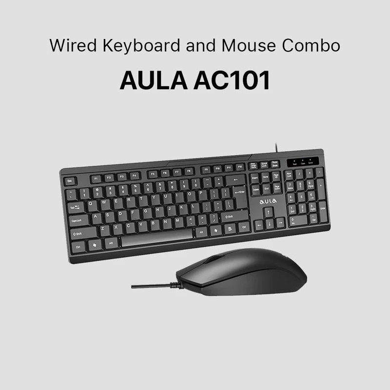 خرید کیبورد و موس بیسیم AULA مدل  AC101 تک و عمده کدZ1627