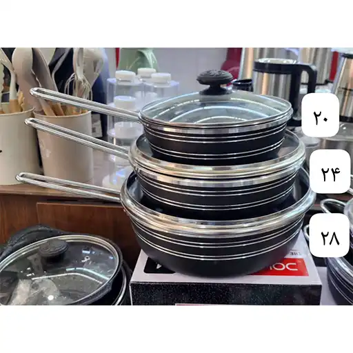 خرید ست تابه گرانیت تک دسته  با درب تک و عمده کد L822