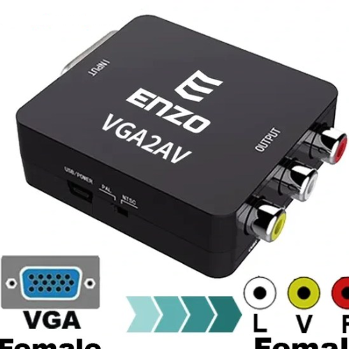 پخش تبدیل VGA به AV انزو مدل VG52 تک و عمده کد Z1656