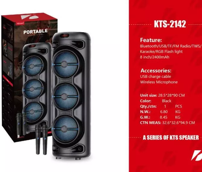 اسپیکر بلوتوثی قابل حمل کی تی اس مدل KTS2142 تک و عمده کدP694
